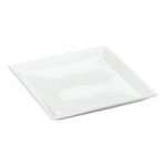 Cal-Mil PP1600-13 Prestige Black Wire Pedestal Riser with Three Square Porcelain Platters - 16
