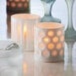 Hollowick 6207D Boutique White Dots Porcelain Votive