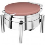 Eastern Tabletop 3978SMB Jazz Swing 6 Qt. Black Coated Stainless Steel Round Chafer with Pillar'd Stand and Hinged Dome Cover Eastern Tabletop 3978SMB Jazz Swing 6 Qt. Black Coated Stainless Steel Round Chafer with Pillar'd Stand and Hinged Dome Cover