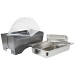 Sterno Silver Vein Fold Away Chafer with Clear Dome Cover and 2 Half Size Pans Sterno Silver Vein Fold Away Chafer with Clear Dome Cover and 2 Half Size Pans
