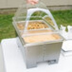 Sterno Silver Vein Fold Away Chafer with Clear Dome Cover and 2 Half Size Pans Sterno Silver Vein Fold Away Chafer with Clear Dome Cover and 2 Half Size Pans
