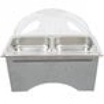 Sterno Silver Vein Fold Away Chafer with Clear Dome Cover and 2 Half Size Pans Sterno Silver Vein Fold Away Chafer with Clear Dome Cover and 2 Half Size Pans