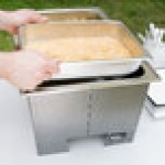 Sterno Silver Vein Fold Away Chafer with Clear Dome Cover and 2 Half Size Pans Sterno Silver Vein Fold Away Chafer with Clear Dome Cover and 2 Half Size Pans