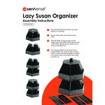 ServSense Black 6-Section Lazy Susan Countertop Condiment Organizer - 14