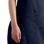 Choice Navy Blue Adjustable Bib Apron with 2 Pockets and Black Webbing Accents - 32 Choice Navy Blue Adjustable Bib Apron with 2 Pockets and Black Webbing Accents - 32