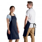 Choice Navy Blue Adjustable Bib Apron with 2 Pockets and Black Webbing Accents - 32 Choice Navy Blue Adjustable Bib Apron with 2 Pockets and Black Webbing Accents - 32