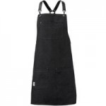 Mercer Culinary M63200DEN Metro Edge Flannery Indigo Dobby Denim Bib Apron with Adjustable Neck, Leather Towel Holder, and 3 Pockets - 34 1/4 Mercer Culinary M63200DEN Metro Edge Flannery Indigo Dobby Denim Bib Apron with Adjustable Neck, Leather Towel Holder, and 3 Pockets - 34 1/4
