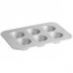 Chicago Metallic 26500 6 Cup 8.2 oz. Glazed Aluminized Steel Texas Jumbo Pecan Roll / Muffin Pan - 11 1/8
