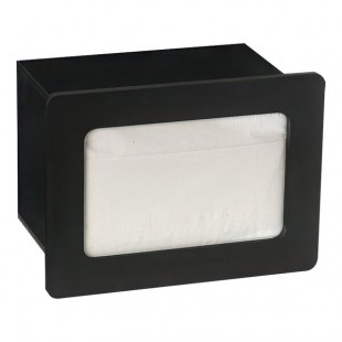 Dispense-Rite Black Polystyrene Built-In Flush Mount Fullfold Napkin Dispenser