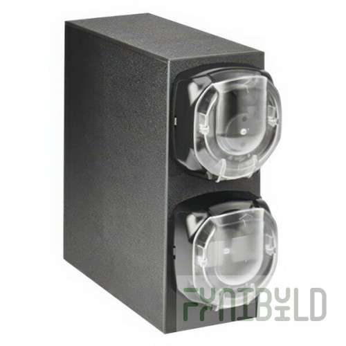 Vollrath J1-L LidSaver® 3 Mini Black 1-Slot Countertop Portion Cup and Lid Dispenser Cabinet