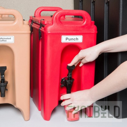 Cambro 250LCD158 Camtainer® 2.5 Gallon Hot Red Insulated Beverage Dispenser