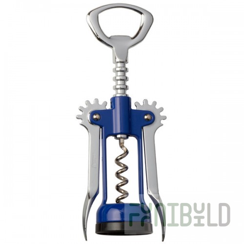Franmara Chrome-Plated Wing Corkscrew with Blue Enameled Body 2043-05
