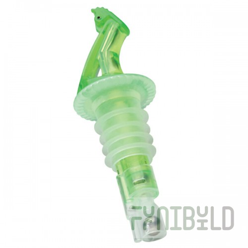 Precision Pours 78 SG F 0.875 oz. Shamrock Green Measured Liquor Pourer with Fliptop - 12/Pack