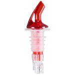 TableCraft 149A 1.25 oz. Red Spout / Clear Tail Measured Liquor Pourer without Collar - 12/Pack TableCraft 149A 1.25 oz. Red Spout / Clear Tail Measured Liquor Pourer without Collar - 12/Pack