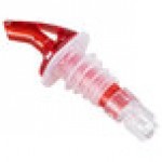TableCraft 149A 1.25 oz. Red Spout / Clear Tail Measured Liquor Pourer without Collar - 12/Pack TableCraft 149A 1.25 oz. Red Spout / Clear Tail Measured Liquor Pourer without Collar - 12/Pack