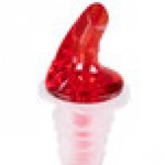 TableCraft 149A 1.25 oz. Red Spout / Clear Tail Measured Liquor Pourer without Collar - 12/Pack TableCraft 149A 1.25 oz. Red Spout / Clear Tail Measured Liquor Pourer without Collar - 12/Pack