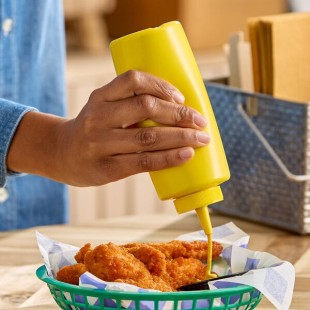 Choice 12 oz. Yellow Squeeze Bottle - 6/Pack Choice 12 oz. Yellow Squeeze Bottle - 6/Pack