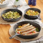 Valor 3-Piece Pre-Seasoned Cast Iron Skillet Set - Includes 8 Valor 3-Piece Pre-Seasoned Cast Iron Skillet Set - Includes 8