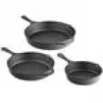 Valor 3-Piece Pre-Seasoned Cast Iron Skillet Set - Includes 8 Valor 3-Piece Pre-Seasoned Cast Iron Skillet Set - Includes 8