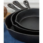 Valor 3-Piece Pre-Seasoned Cast Iron Skillet Set - Includes 8 Valor 3-Piece Pre-Seasoned Cast Iron Skillet Set - Includes 8