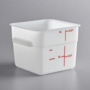Carlisle 6 Qt. White Square Polyethylene Food Storage Container