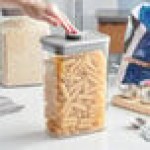 OXO 2.7 Qt. / 2.6 Liter Clear Rectangular SAN Plastic Food Storage Container with Stainless Steel POP Lid OXO 2.7 Qt. / 2.6 Liter Clear Rectangular SAN Plastic Food Storage Container with Stainless Steel POP Lid