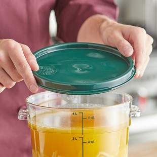 Vigor 2 and 4 Qt. Green Round Polypropylene Food Storage Container Lid Vigor 2 and 4 Qt. Green Round Polypropylene Food Storage Container Lid
