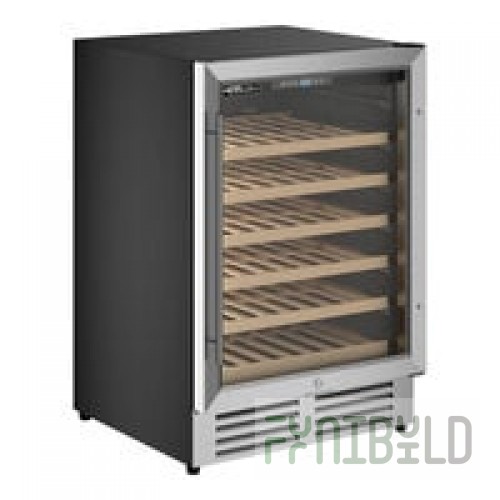 Eurodib USF54S Single Section 57-Bottle Single Temperature Full Glass Door Undercounter Wine Refrigerator