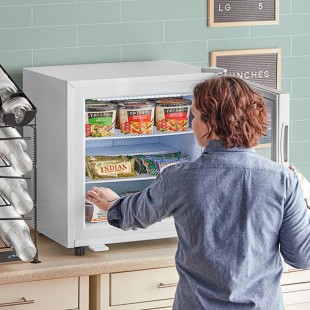 Avantco CFM2 White Customizable Countertop Display Freezer with Swing Door Avantco CFM2 White Customizable Countertop Display Freezer with Swing Door