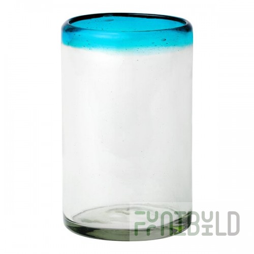 10 Strawberry Street Aqua Rim 16 oz. Cooler Glass - 6/Case