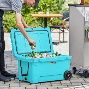 CaterGator CG65BLW Sky Blue 65 Qt. Mobile Rotomolded Outdoor Cooler / Ice Chest CaterGator CG65BLW Sky Blue 65 Qt. Mobile Rotomolded Outdoor Cooler / Ice Chest
