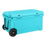 CaterGator CG65BLW Sky Blue 65 Qt. Mobile Rotomolded Outdoor Cooler / Ice Chest
