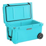 CaterGator CG65BLW Sky Blue 65 Qt. Mobile Rotomolded Outdoor Cooler / Ice Chest