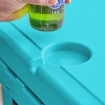 CaterGator CG65BLW Sky Blue 65 Qt. Mobile Rotomolded Outdoor Cooler / Ice Chest