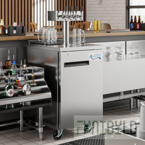 Avantco UDD-1-HC-S Four Tap Kegerator Beer Dispenser - Stainless Steel, (1) 1/2 Keg Capacity