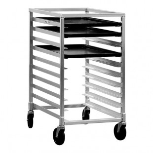 New Age Industrial Heavy-Duty Series 10-Pan End-Load Half-Size Mobile Aluminum Sheet Pan Rack with Aluminum Top 1312