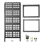 Cambro UPR1826FP20 Camshelving® Ultimate 20 Pan End Load Bun / Sheet Pan Rack with Plastic Casters - Unassembled