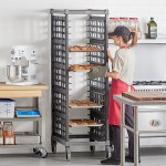 Cambro UPR1826FP20 Camshelving® Ultimate 20 Pan End Load Bun / Sheet Pan Rack with Plastic Casters - Unassembled