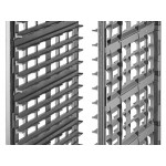 Cambro UPR1826FP20 Camshelving® Ultimate 20 Pan End Load Bun / Sheet Pan Rack with Plastic Casters - Unassembled