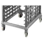 Cambro UPR1826FP20 Camshelving® Ultimate 20 Pan End Load Bun / Sheet Pan Rack with Plastic Casters - Unassembled