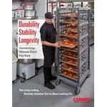 Cambro UPR1826FP20 Camshelving® Ultimate 20 Pan End Load Bun / Sheet Pan Rack with Plastic Casters - Unassembled