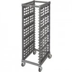 Cambro UPR1826FP20 Camshelving® Ultimate 20 Pan End Load Bun / Sheet Pan Rack with Plastic Casters - Unassembled