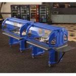 Cambro VBRL6186 Navy Blue 6' Versa Food / Salad Bar with Standard Casters - Low Height