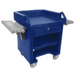Cambro VBRL6186 Navy Blue 6' Versa Food / Salad Bar with Standard Casters - Low Height