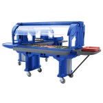 Cambro VBRL6186 Navy Blue 6' Versa Food / Salad Bar with Standard Casters - Low Height