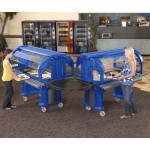 Cambro VBRL6186 Navy Blue 6' Versa Food / Salad Bar with Standard Casters - Low Height