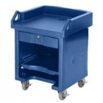 Cambro VBRL6186 Navy Blue 6' Versa Food / Salad Bar with Standard Casters - Low Height