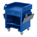 Cambro VBRL6186 Navy Blue 6' Versa Food / Salad Bar with Standard Casters - Low Height