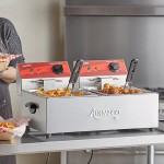 Avantco F102 20 lb. Dual Tank Electric Countertop Fryer - 120V, 3500W