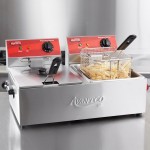 Avantco F102 20 lb. Dual Tank Electric Countertop Fryer - 120V, 3500W